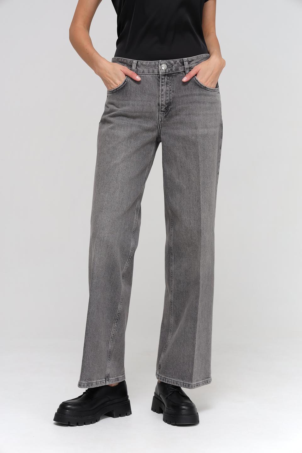 Джинсы Oui серые wide leg