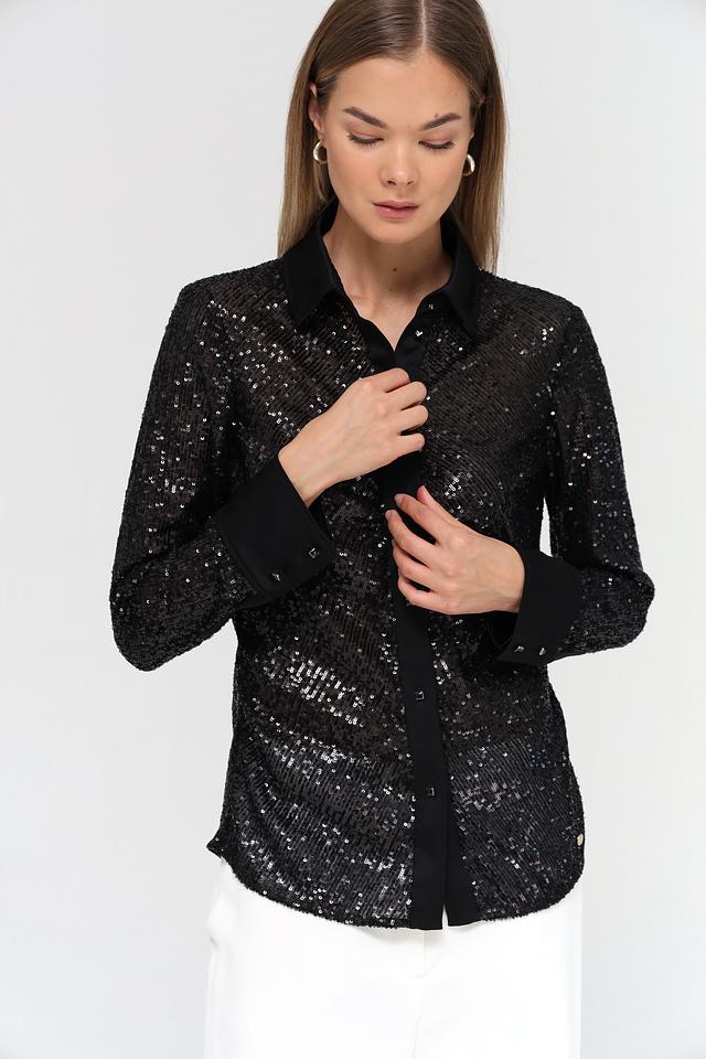 Блуза Marc Cain с пайетками чёрная
