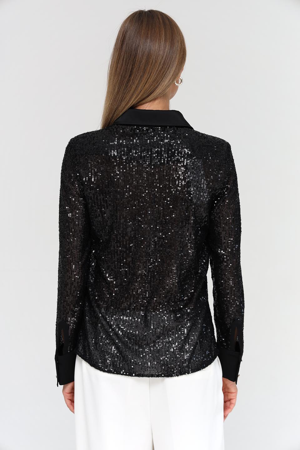Блуза Marc Cain с пайетками чёрная