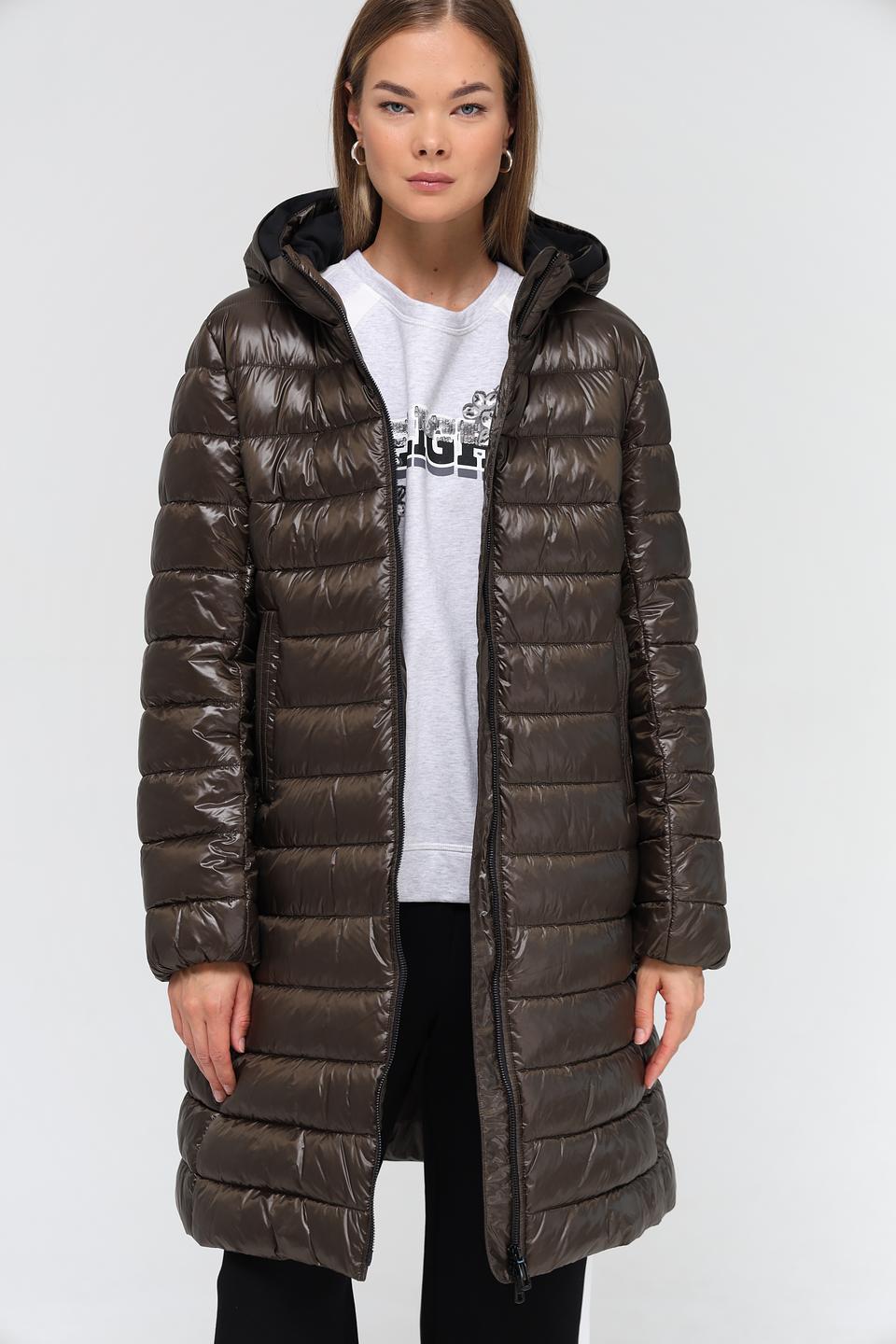 Пальто Marc Cain стеганое оливковое