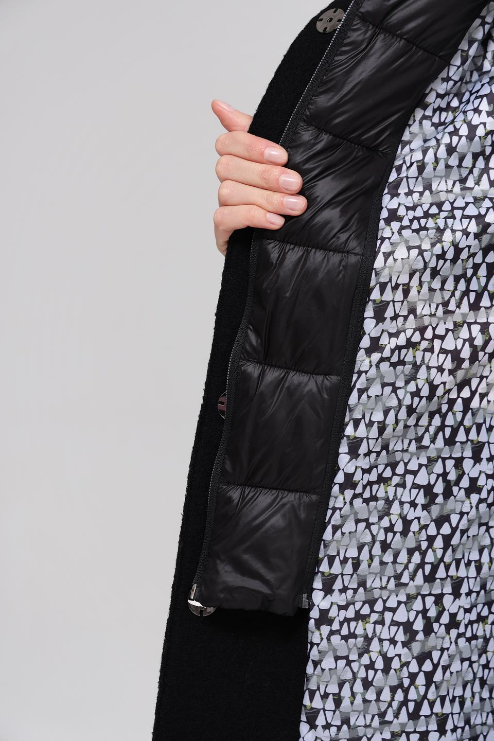 Пальто Bugatti чёрное с капюшоном