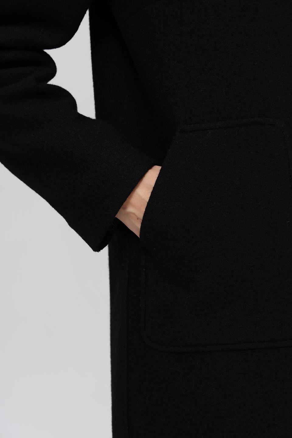 Пальто Bugatti чёрное с капюшоном