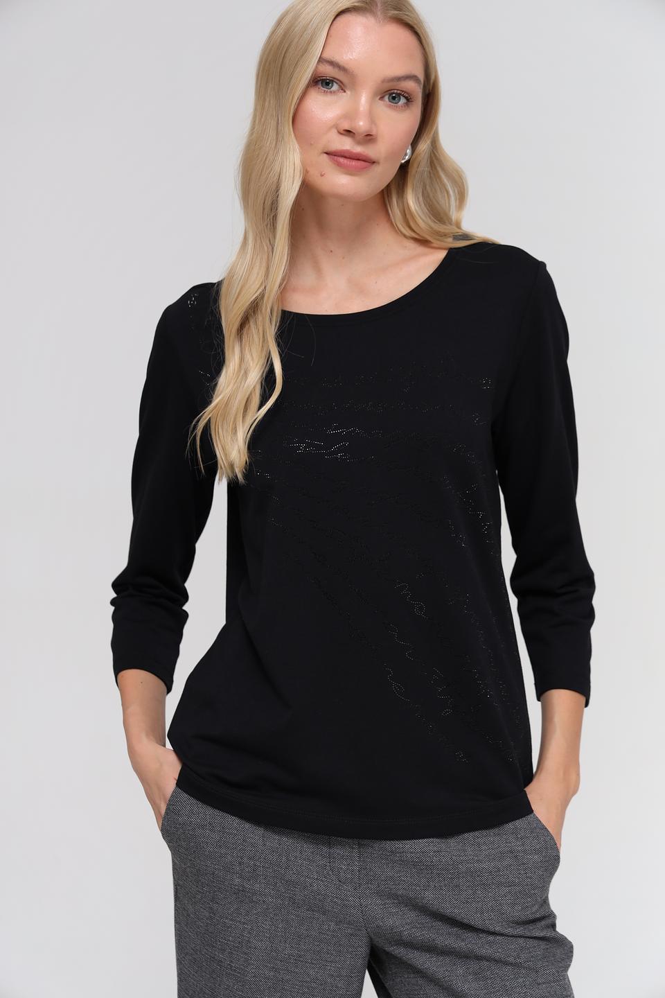 Лонгслив Monari чёрный с декором