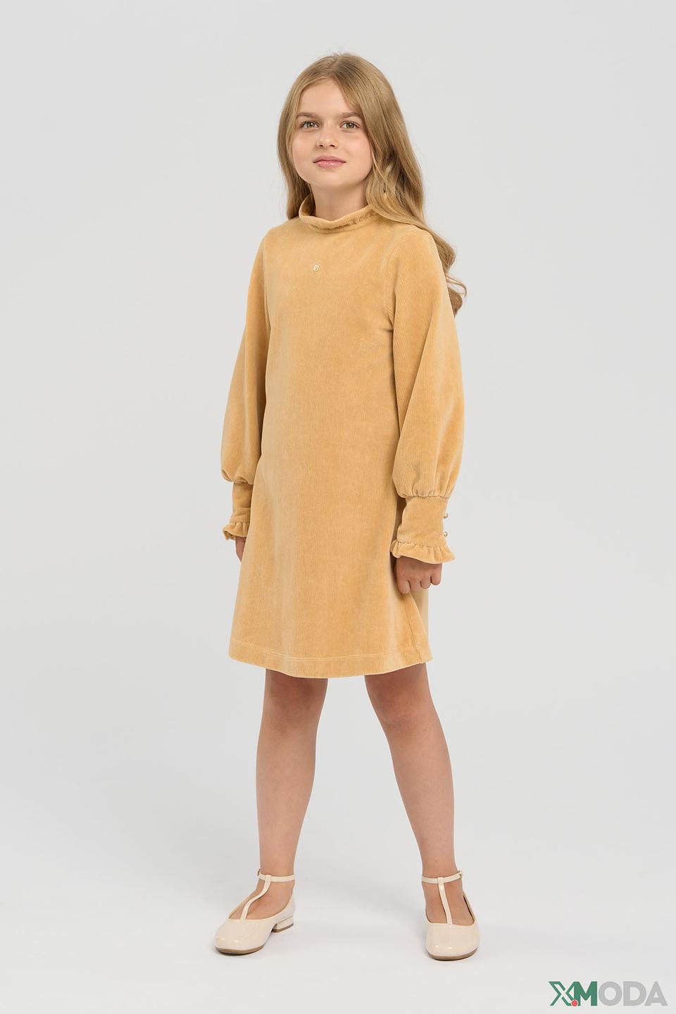 Платье Choupette детское золотистое с рюшами и эмблемой