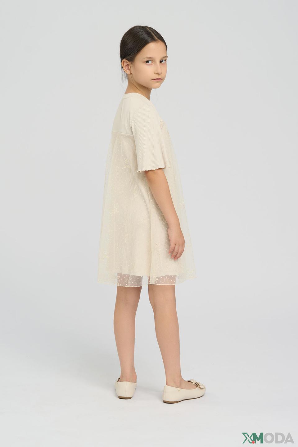 Платье Choupette дев. с оборками бежевое