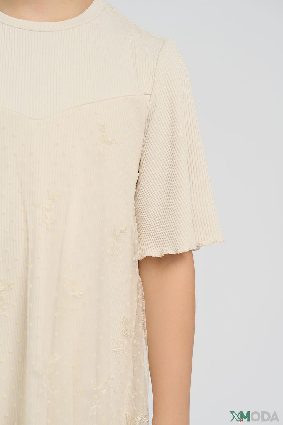 Платье Choupette дев. с оборками бежевое