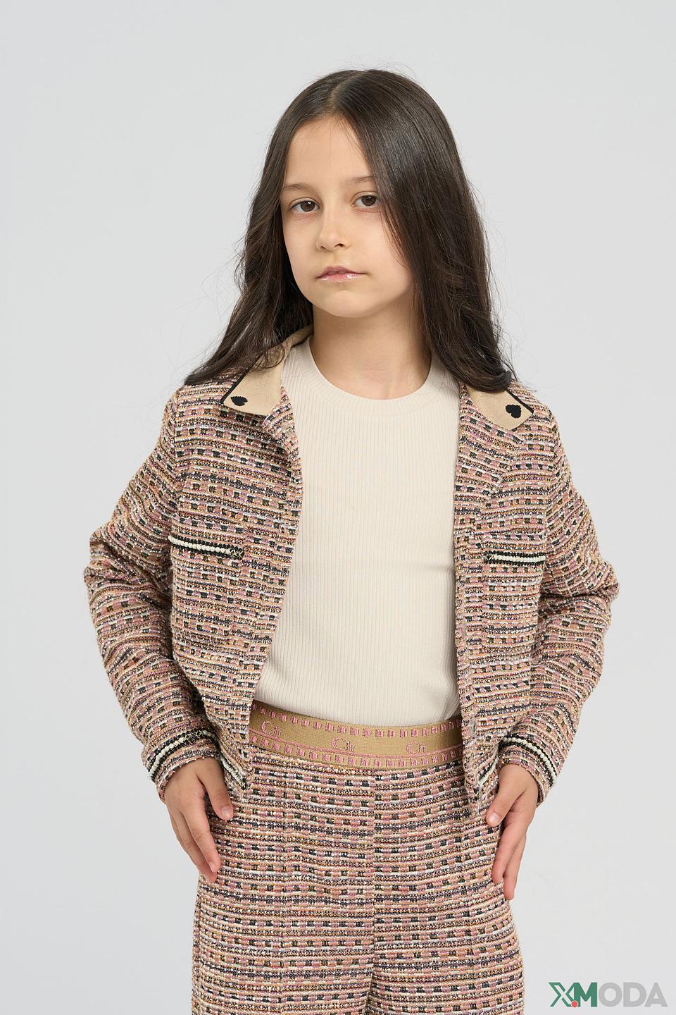 Детская куртка Choupette в стиле твид с декором