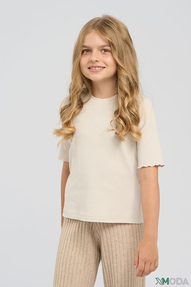 Футболка Choupette бежевая в рубчик