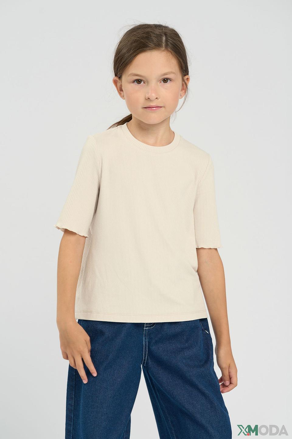 Футболка Choupette бежевая в рубчик