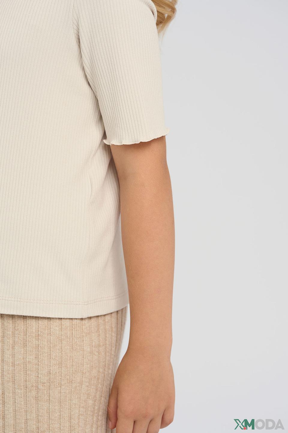 Футболка Choupette бежевая в рубчик