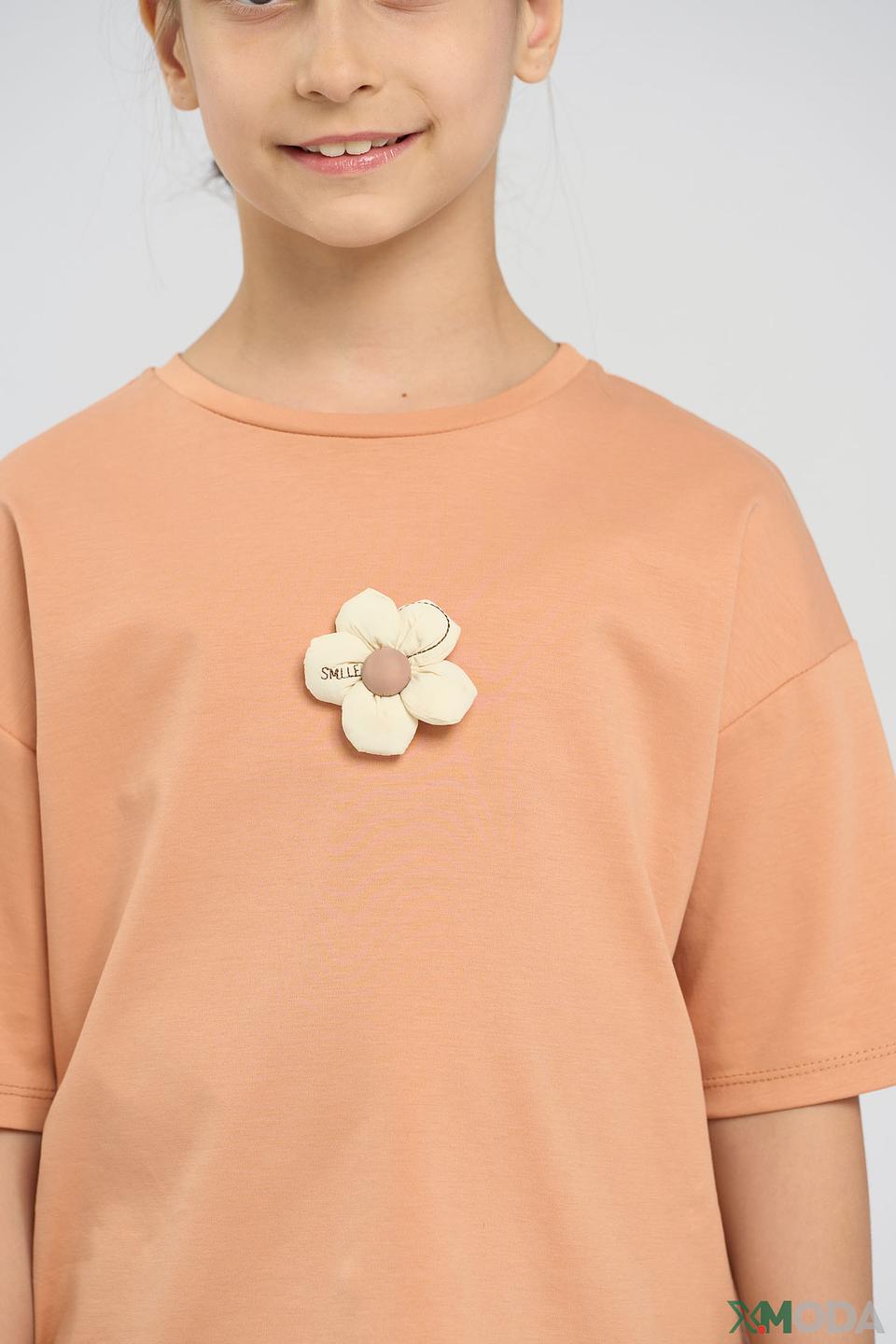 Футболка Choupette с цветком персикового цвета