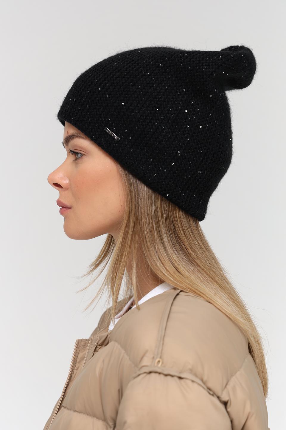 Шапка Marhatter чёрная с пайетками