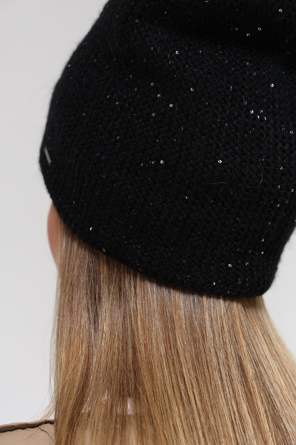 Шапка Marhatter чёрная с пайетками