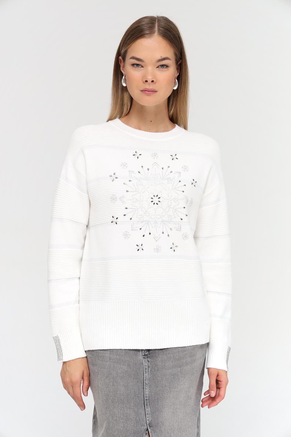 Пуловер Passioni с вышивкой снежинки