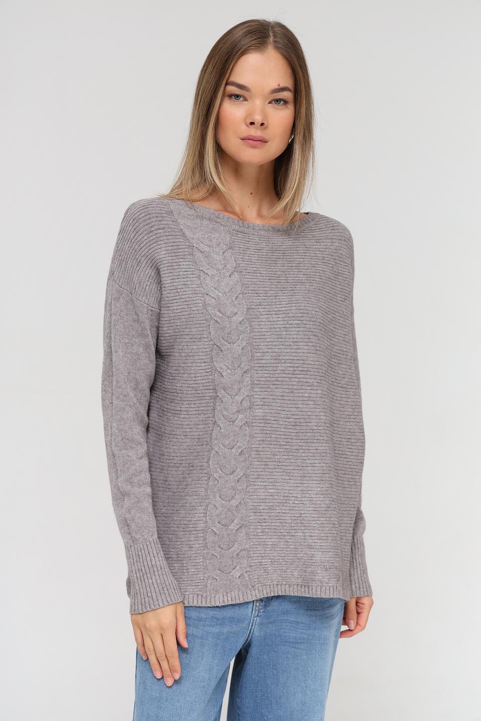 Пуловер Passioni серый с косами