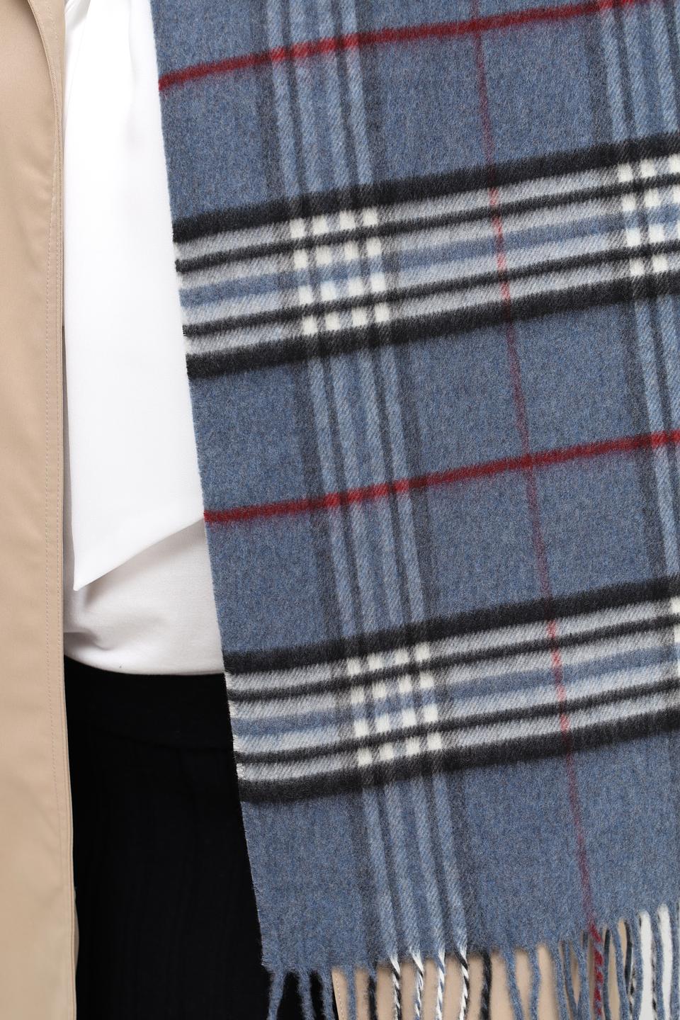 Шарф Fraas в клетку синий