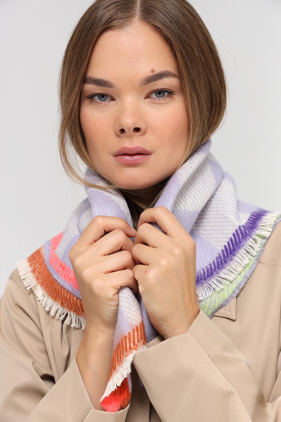 Платок Fraas в клетку лавандовый