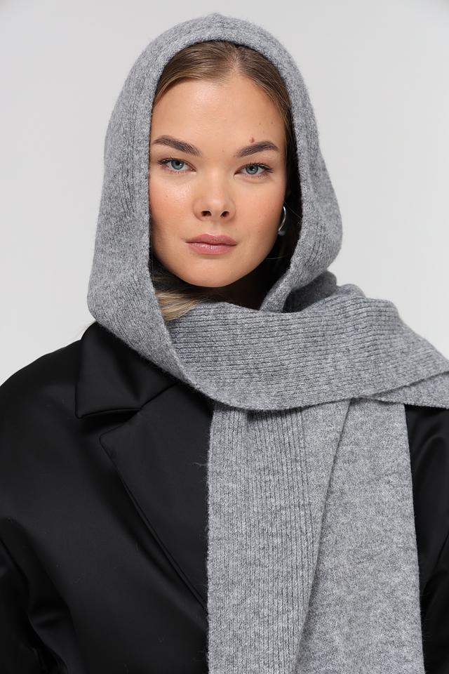 Шарф Fraas серый с капюшоном
