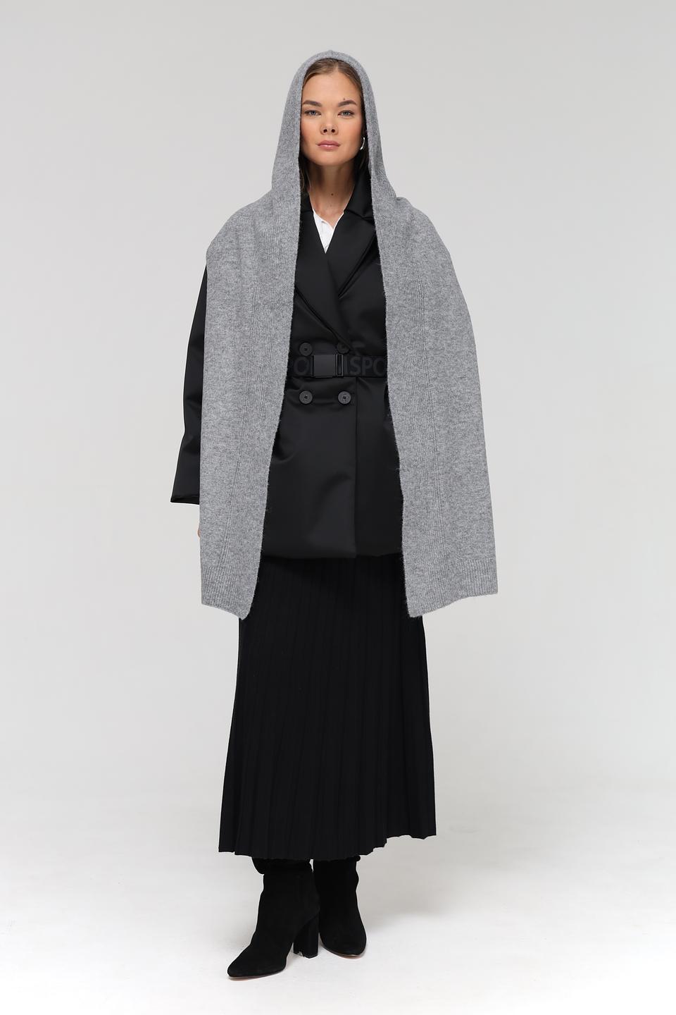 Шарф Fraas серый с капюшоном