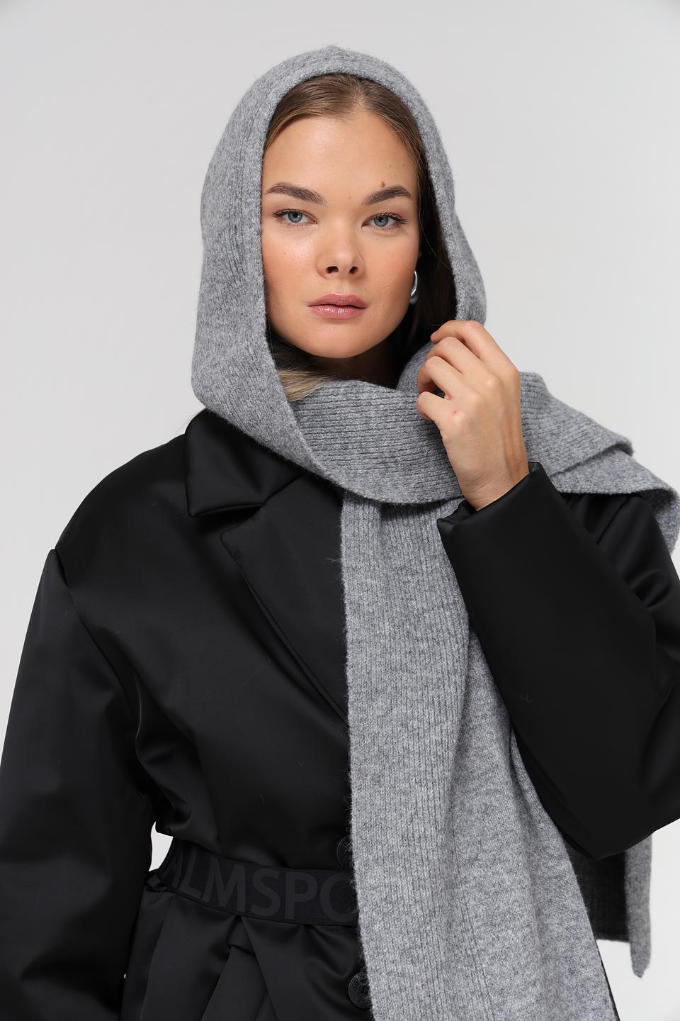 Шарф Fraas серый с капюшоном