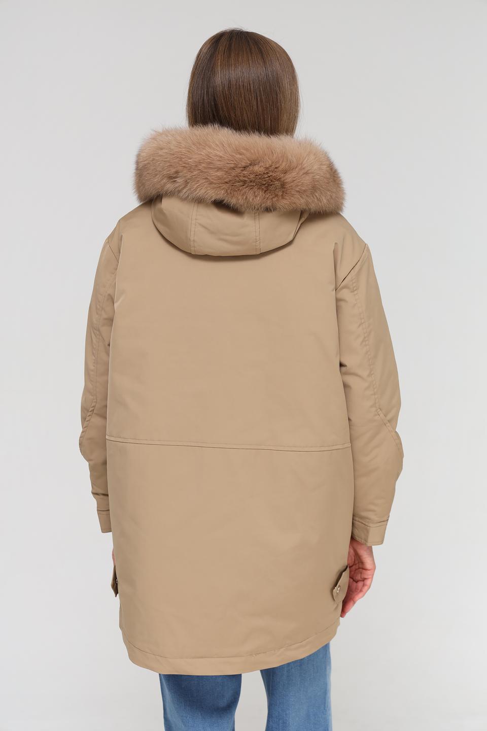 Куртка Electra style бежевая с мехом