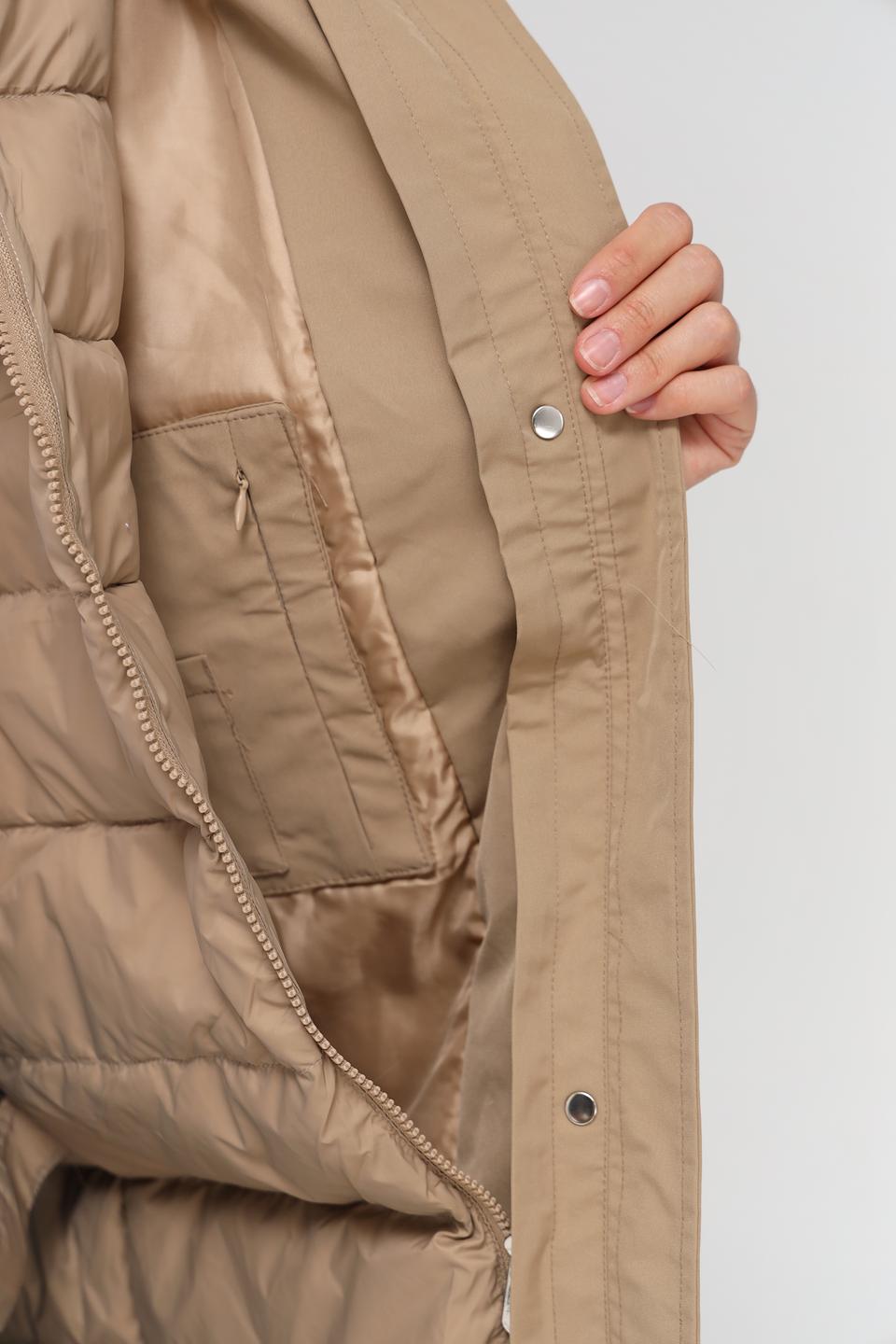 Куртка Electra style бежевая с мехом