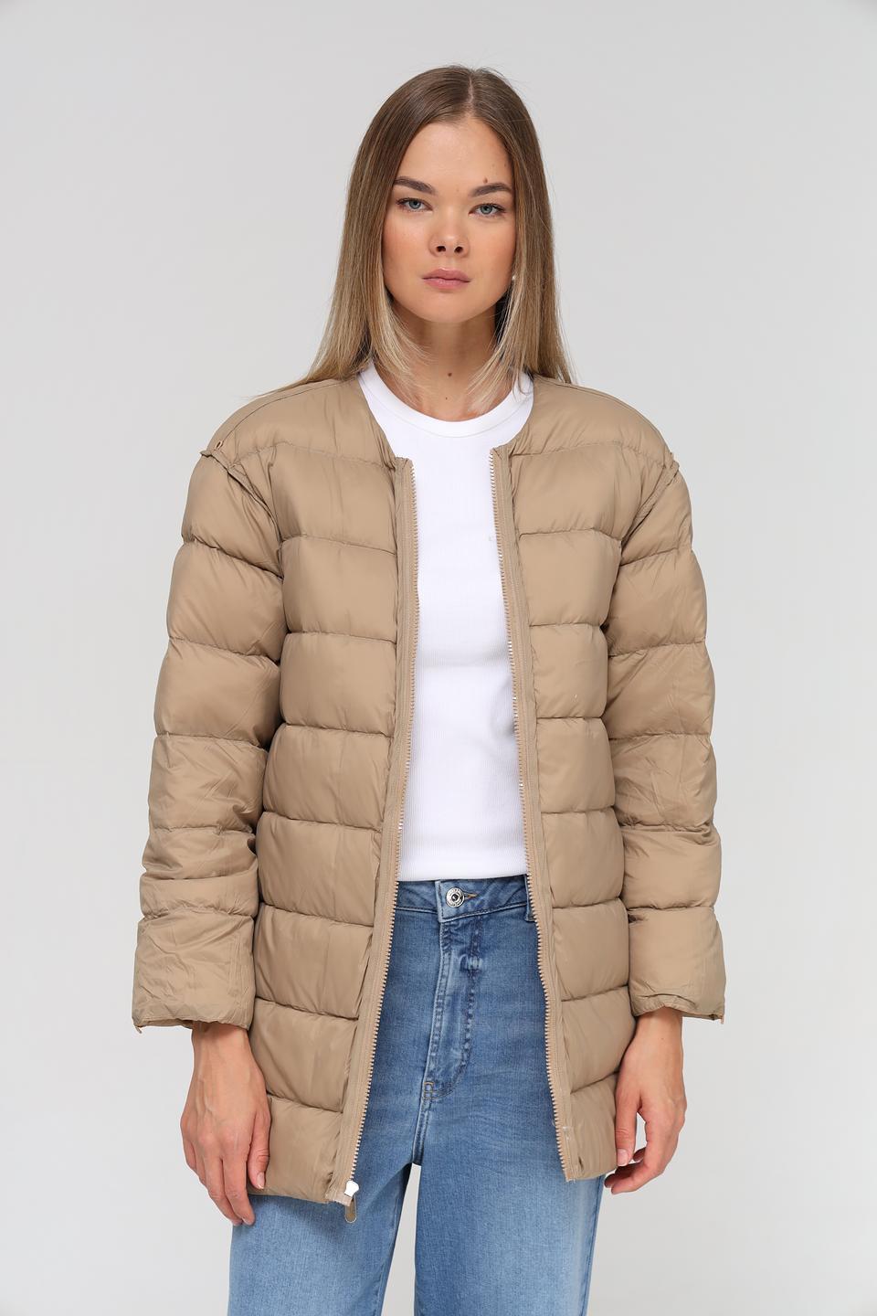 Куртка Electra style бежевая с мехом