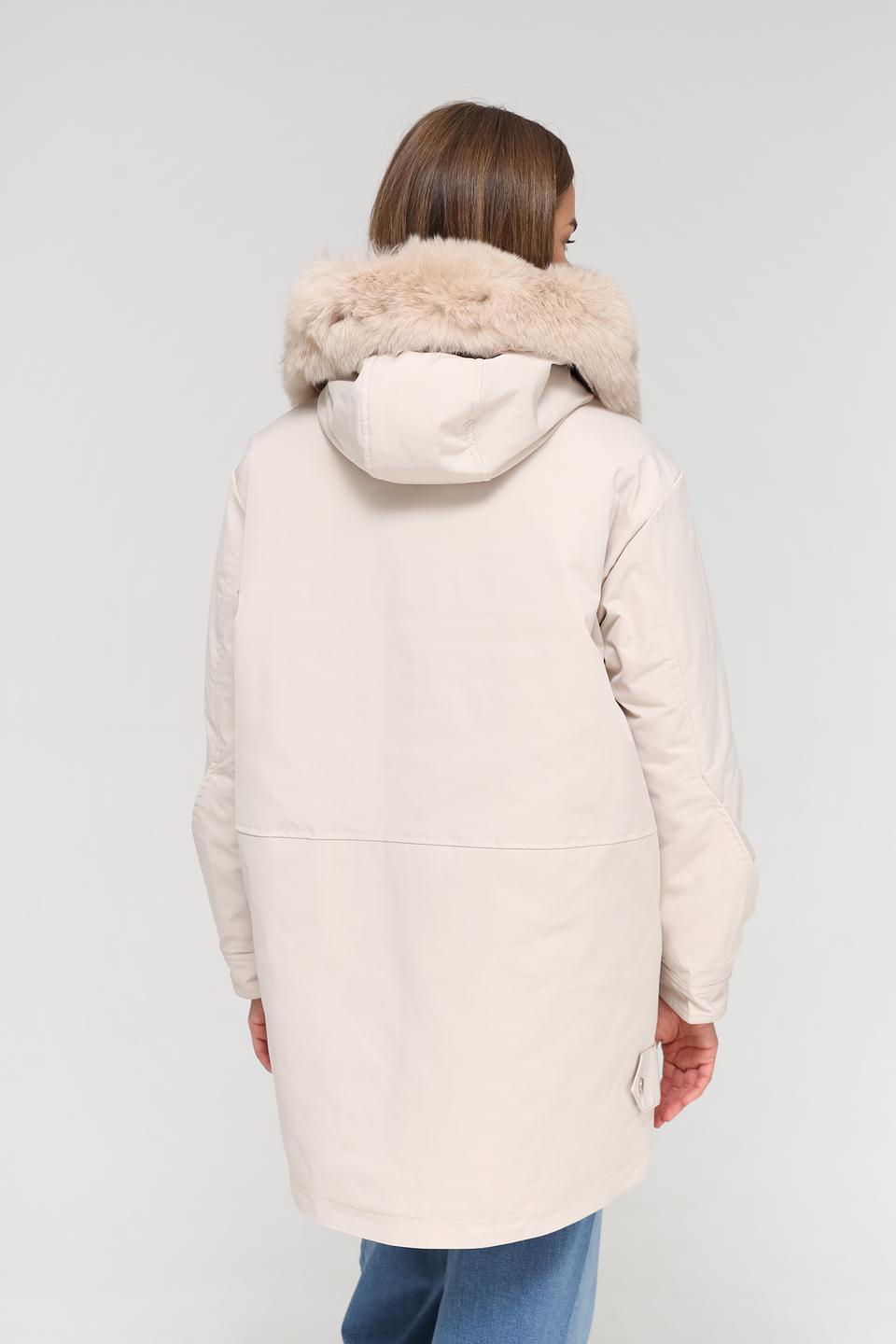 Куртка Electra style бежевая с мехом