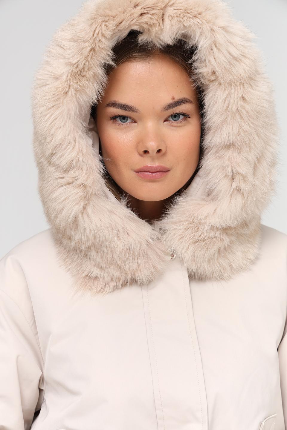 Куртка Electra style бежевая с мехом