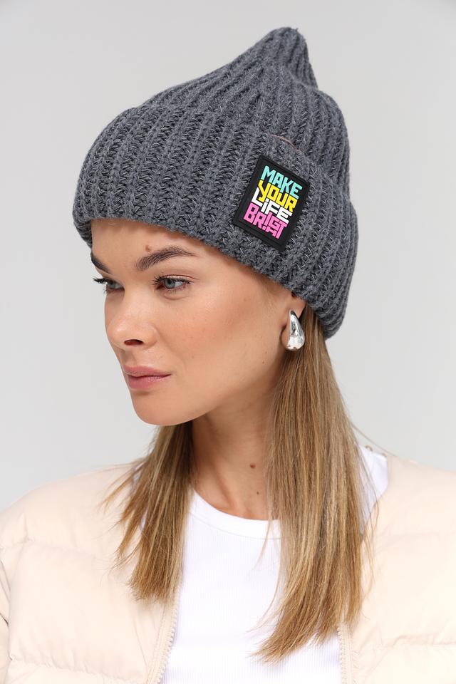 Шапка Marhatter с логотипом серая