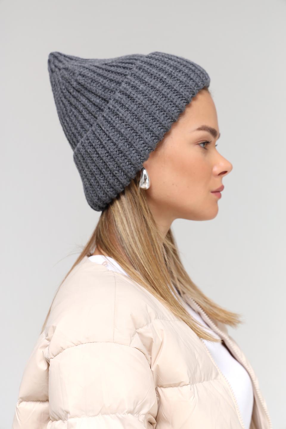 Шапка Marhatter с логотипом серая