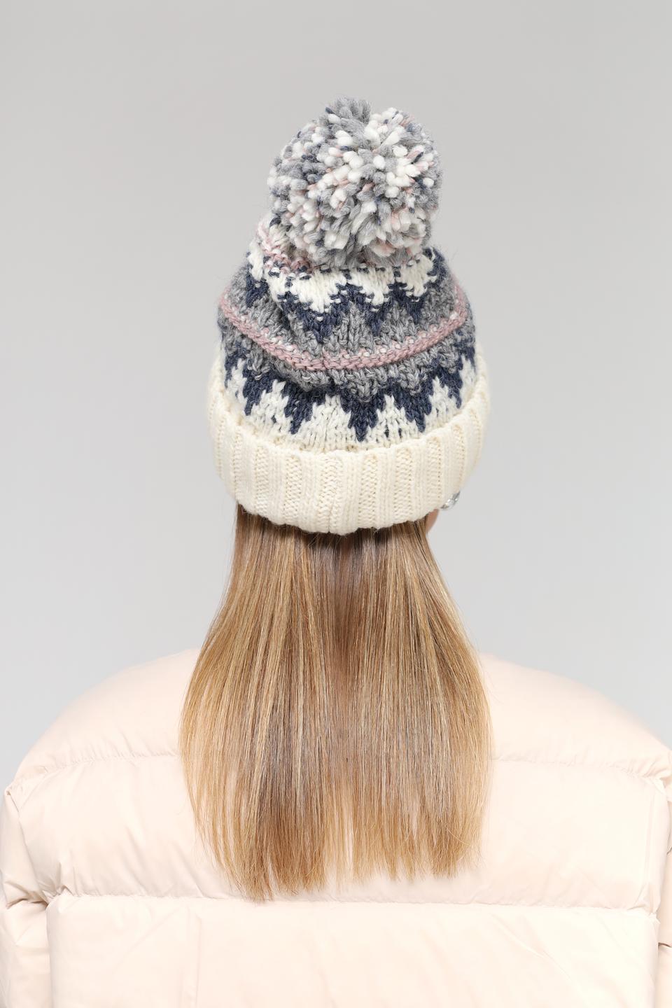 Шапка Marhatter с помпоном белая