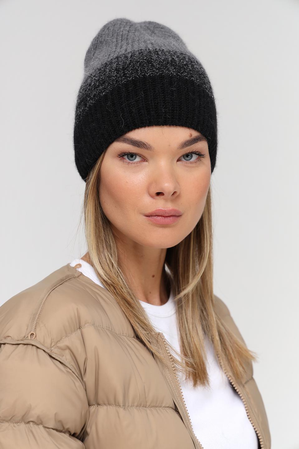 Шапка Marhatter омбре чёрно-серая