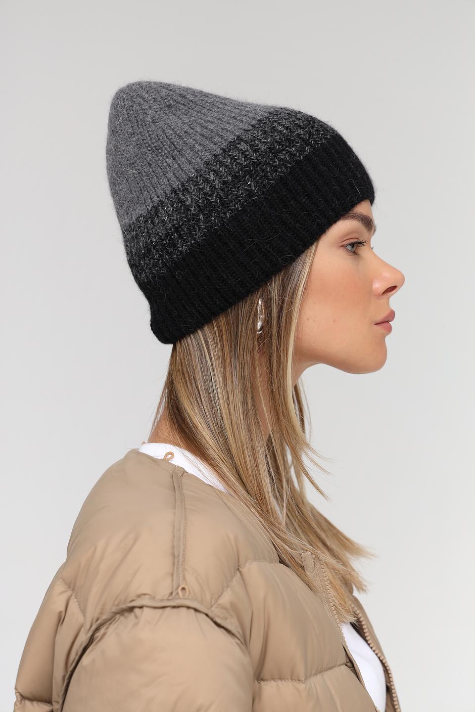 Шапка Marhatter омбре чёрно-серая