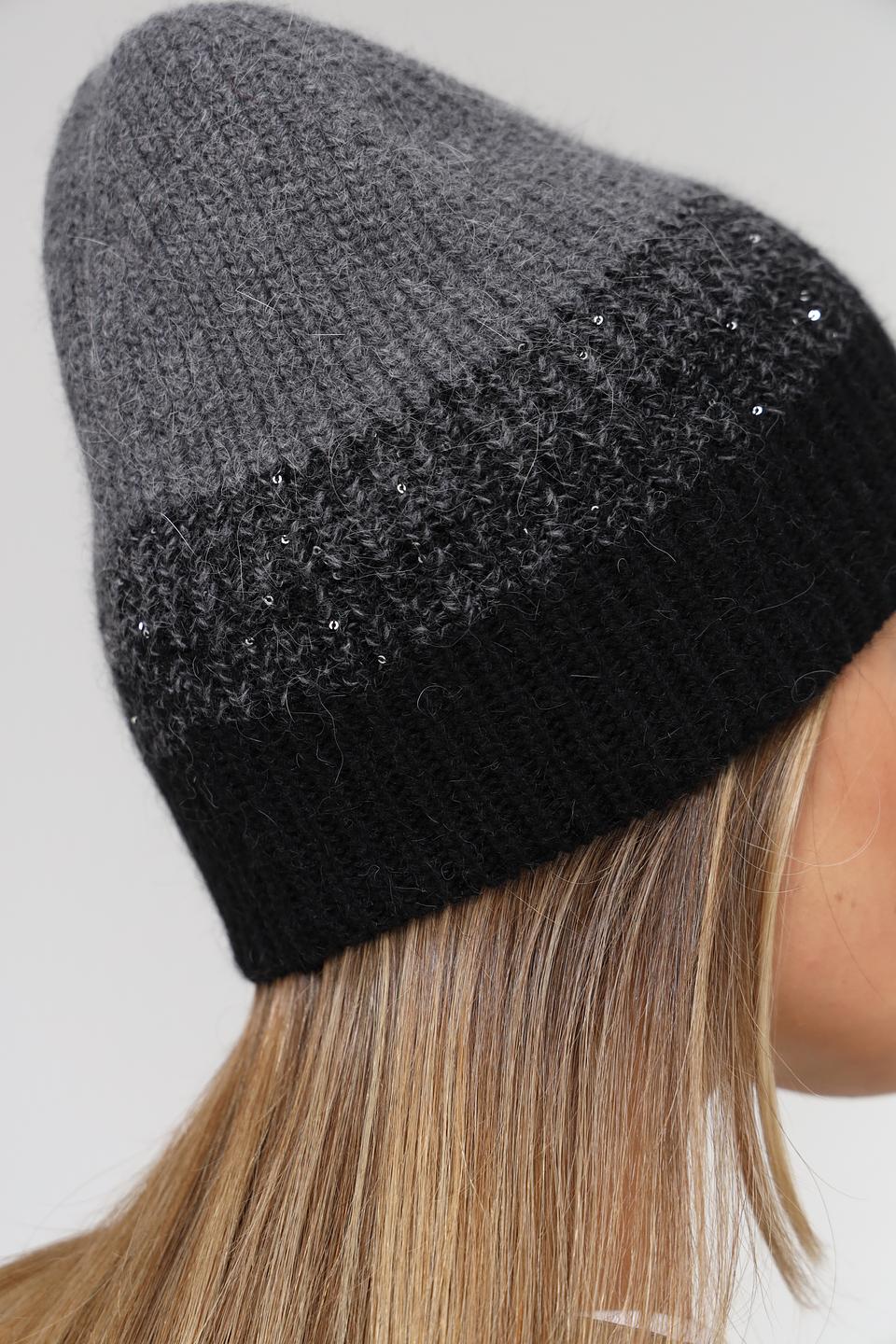 Шапка Marhatter омбре чёрно-серая