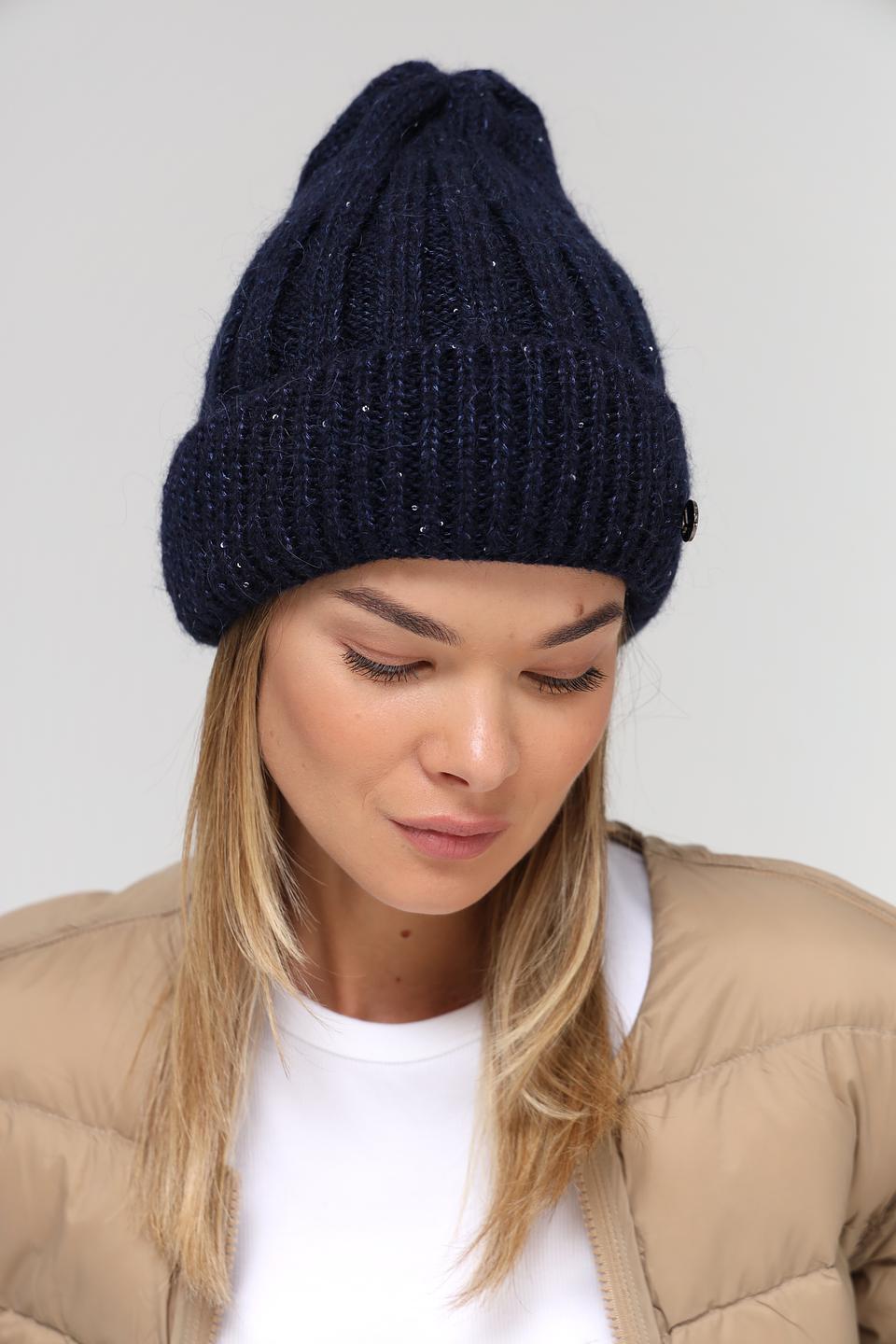 Шапка Marhatter вязаная тёмно-синяя