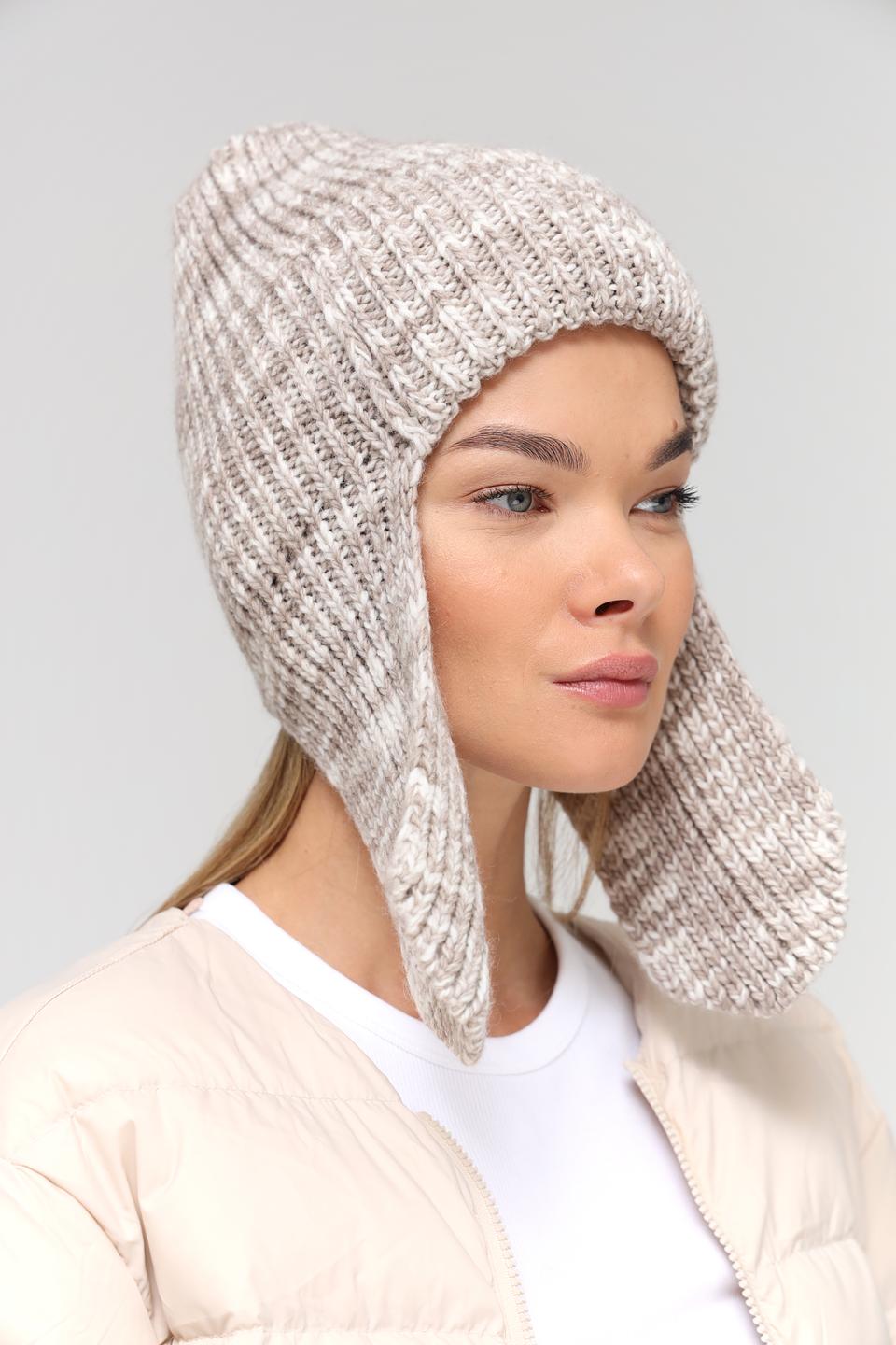 Шапка Marhatter с ушами бежевая