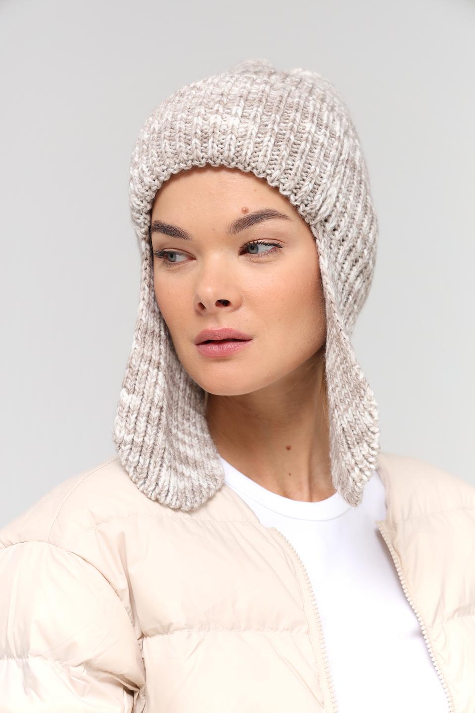 Шапка Marhatter с ушами бежевая