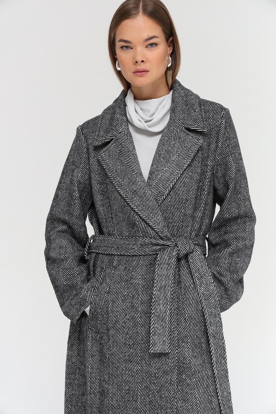 Пальто Oui в клетку