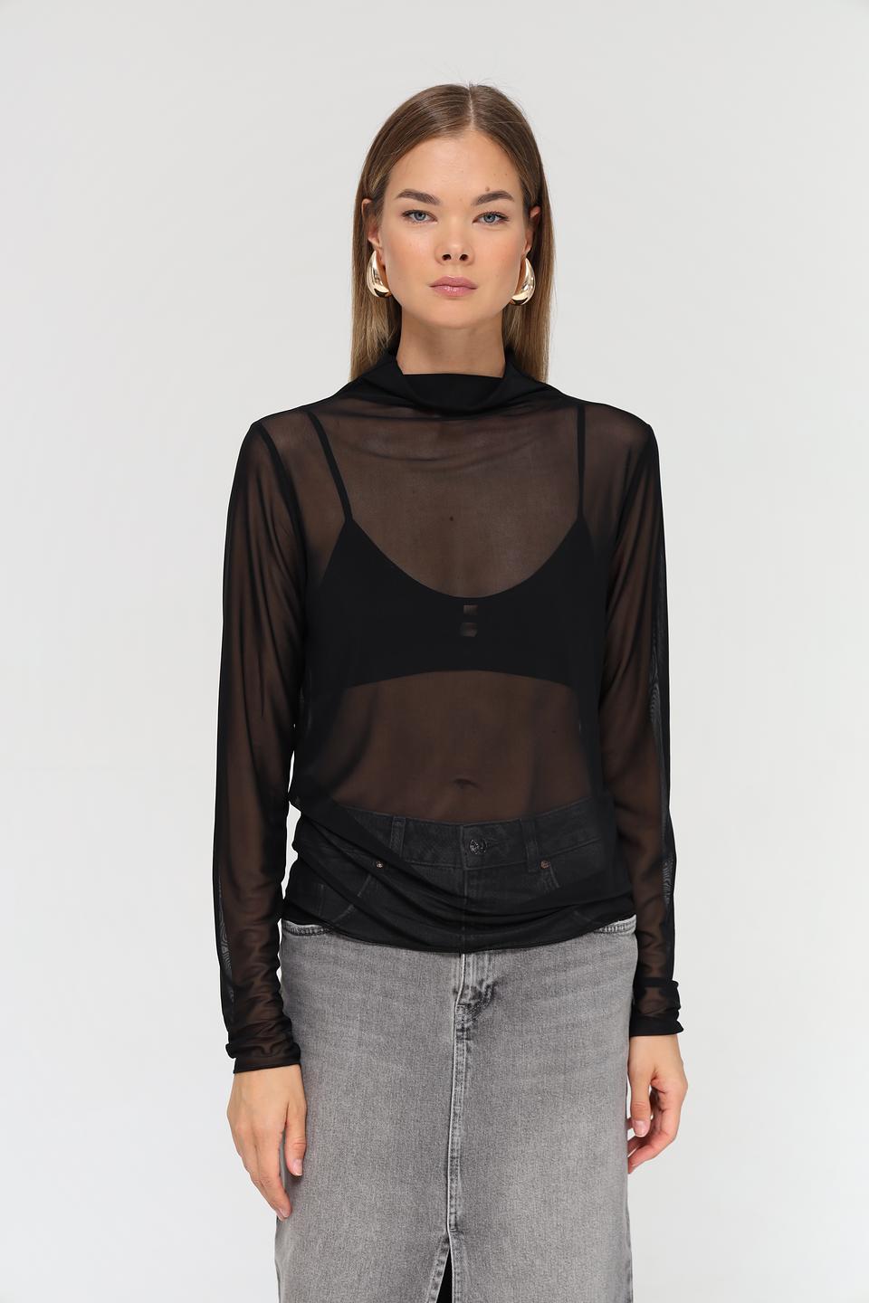 Пуловер Monari чёрный с горлом