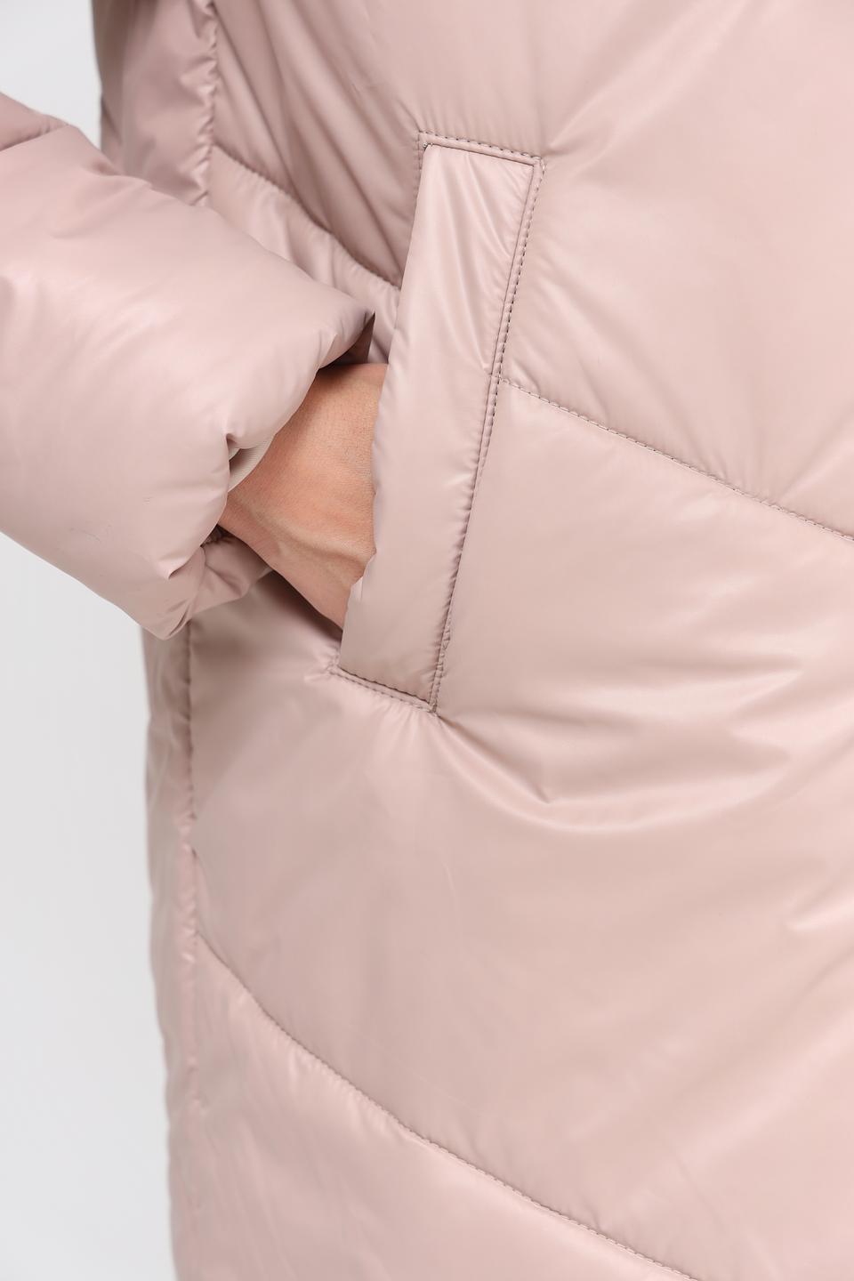 Пальто Electra style стеганое пудровое