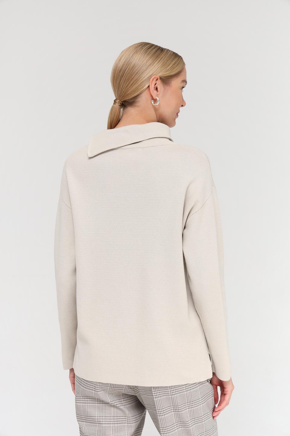 Пуловер Lebek с принтом бежевый