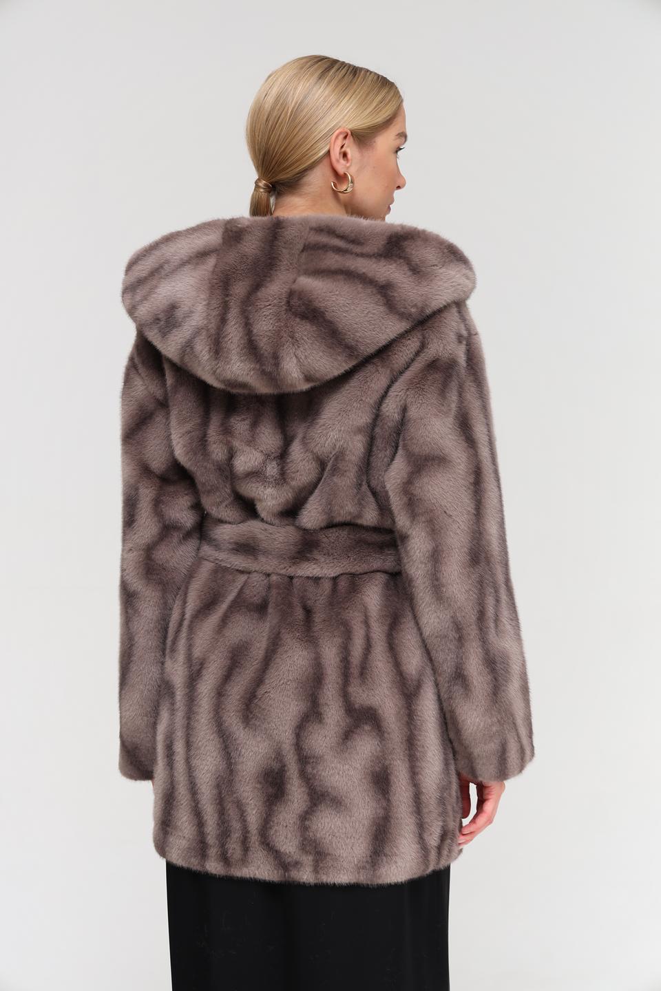 Шуба Electra style с капюшоном серая