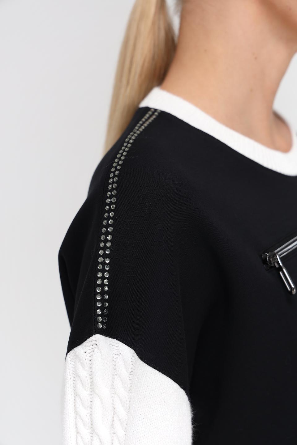 Пуловер Tuzzi с карманом чёрно-белый