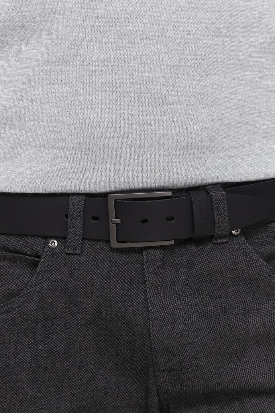 Ремень Bugatti кожаный чёрный