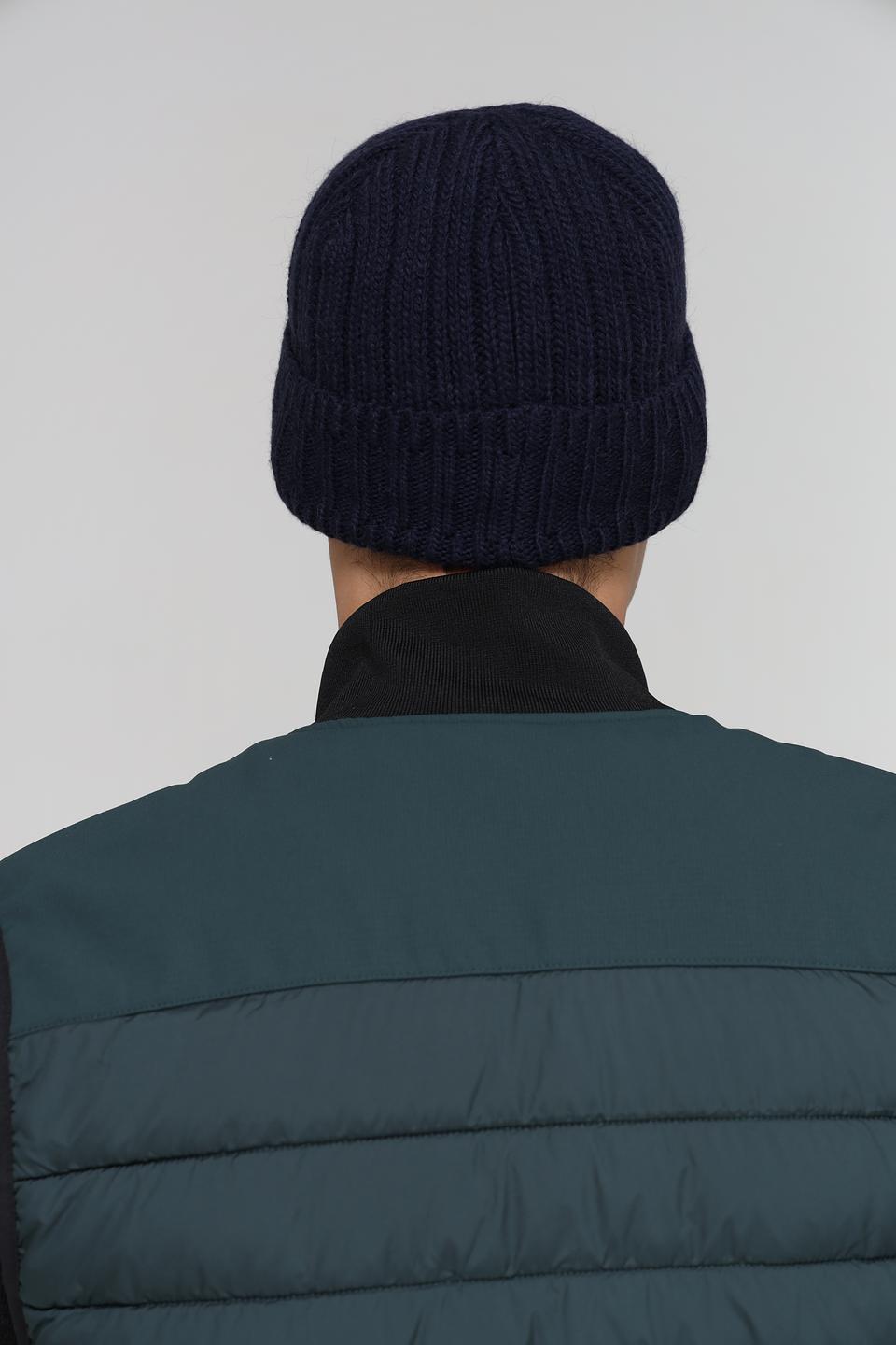 Шапка ADL man вязаная тёмно-синяя