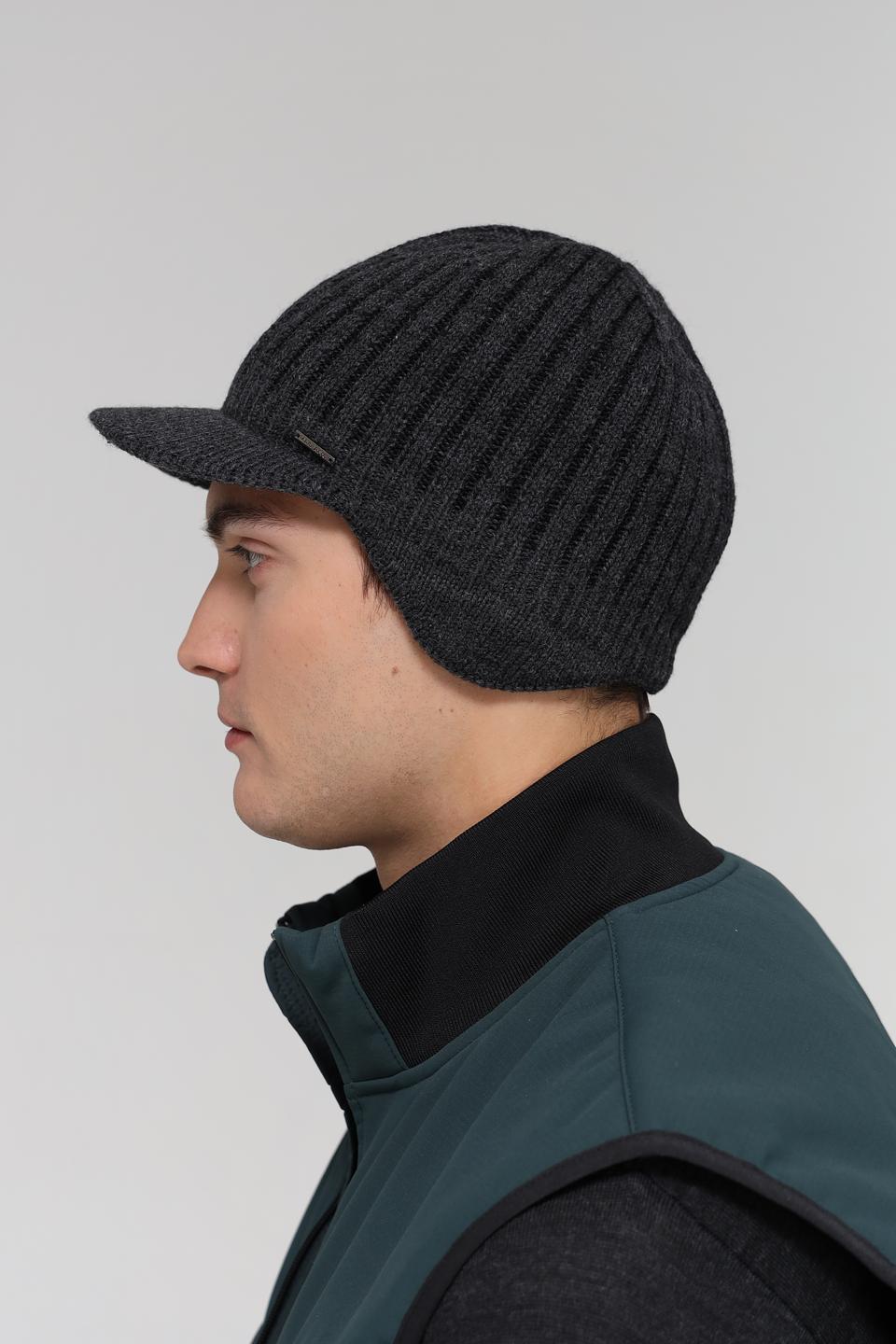 Шапка Marhatter с козырьком серая