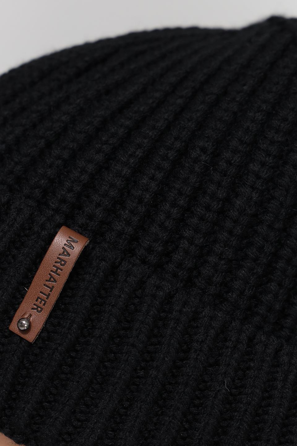 Шапка Marhatter вязаная чёрная