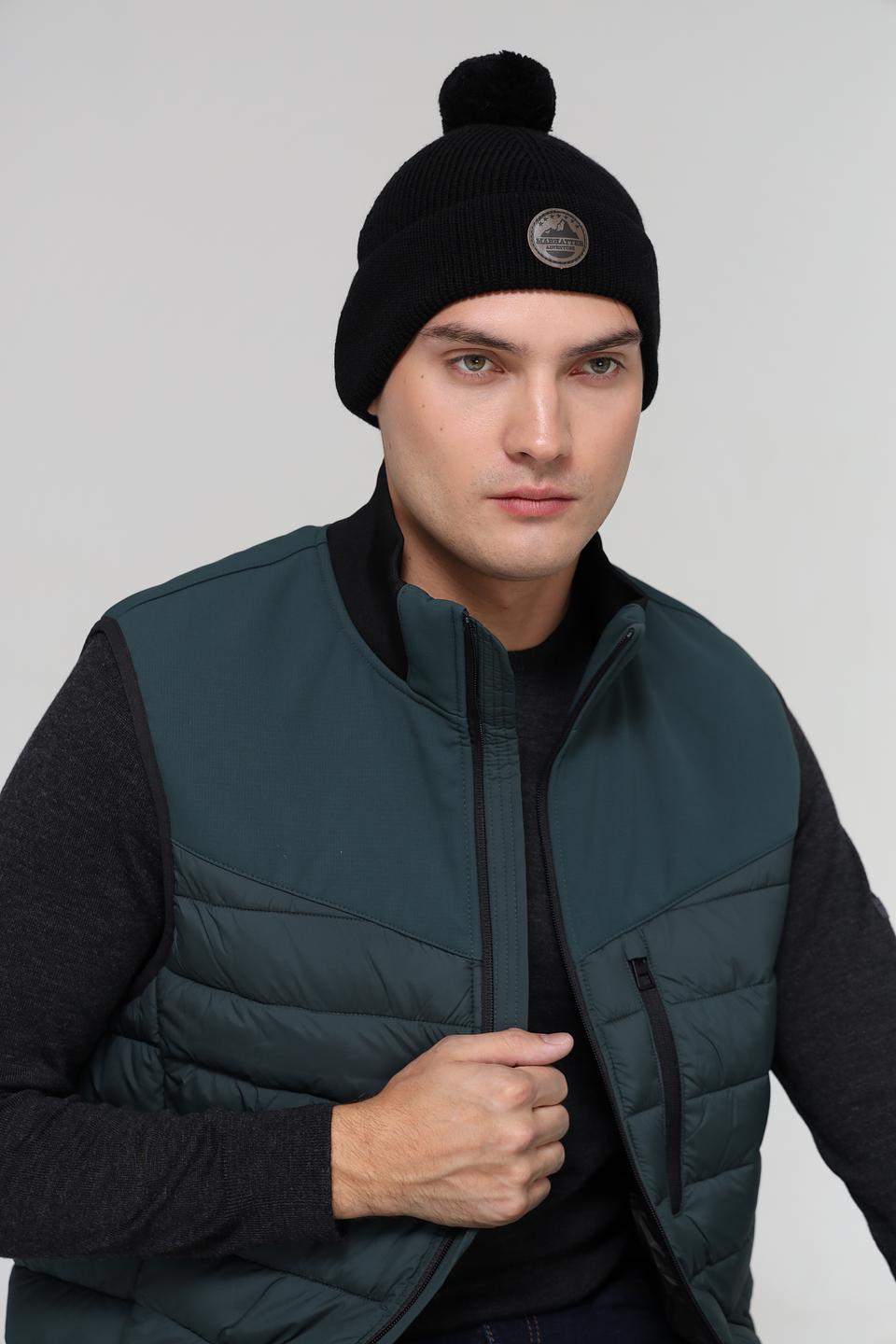 Шапка Marhatter чёрная с помпоном