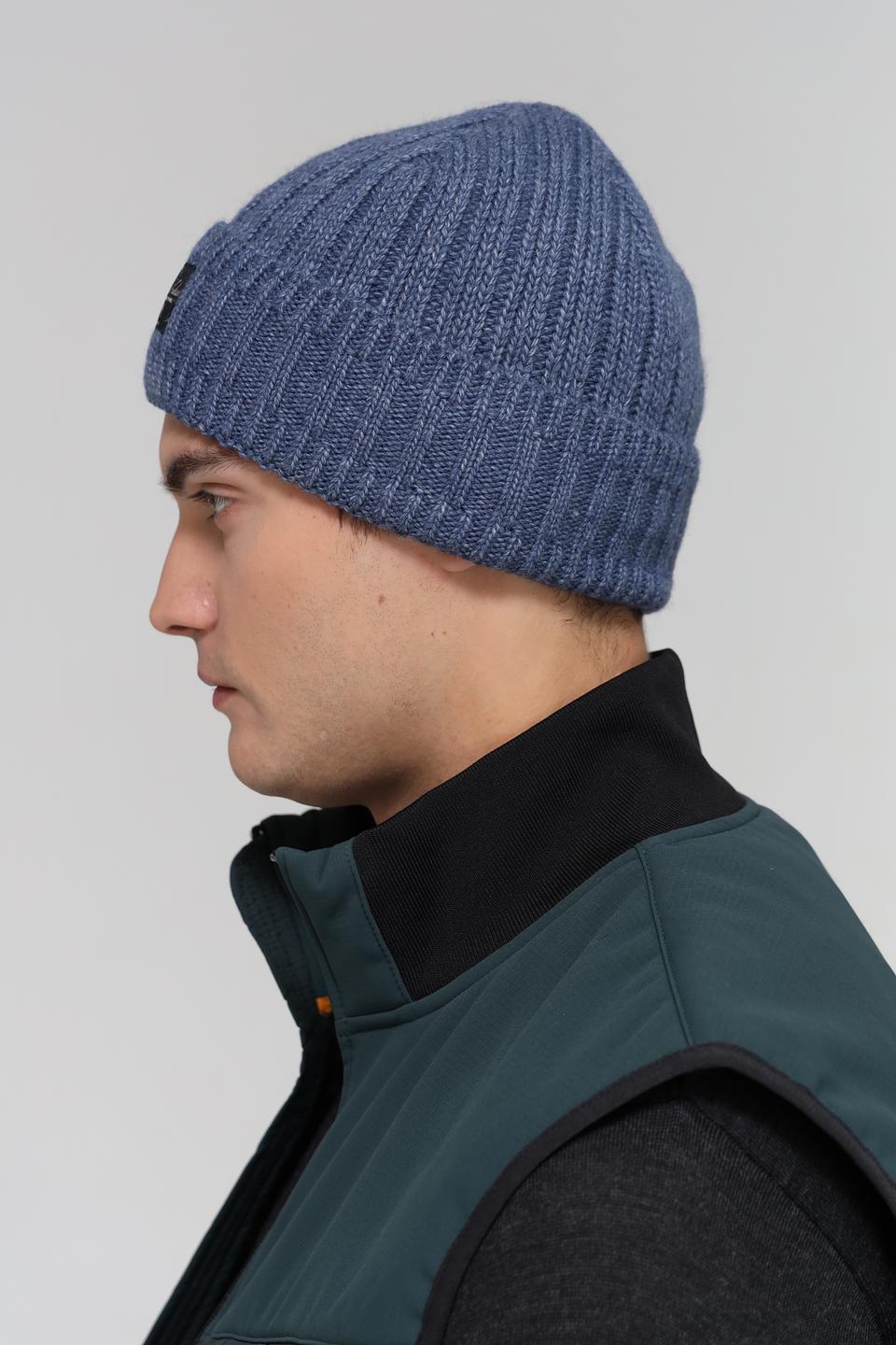 Шапка ADL man вязаная синяя